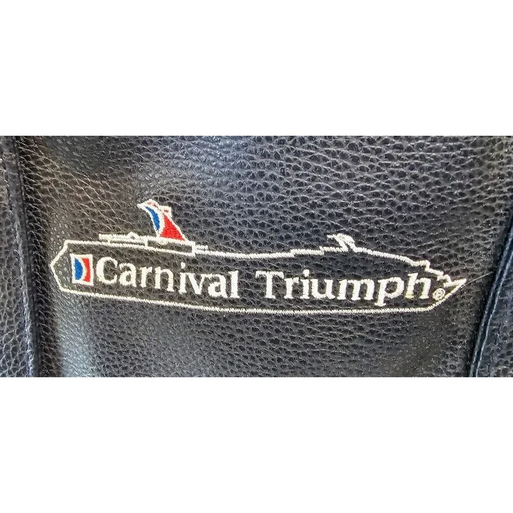 Vintage‎ Carnival Cruise TRIUMPH Inaugural Season 2000 Navy Faux Lthr Laptop Bag